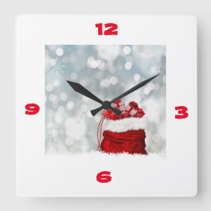**SANTA S BAG** CLOCK FYRKANTIG KLOCKA