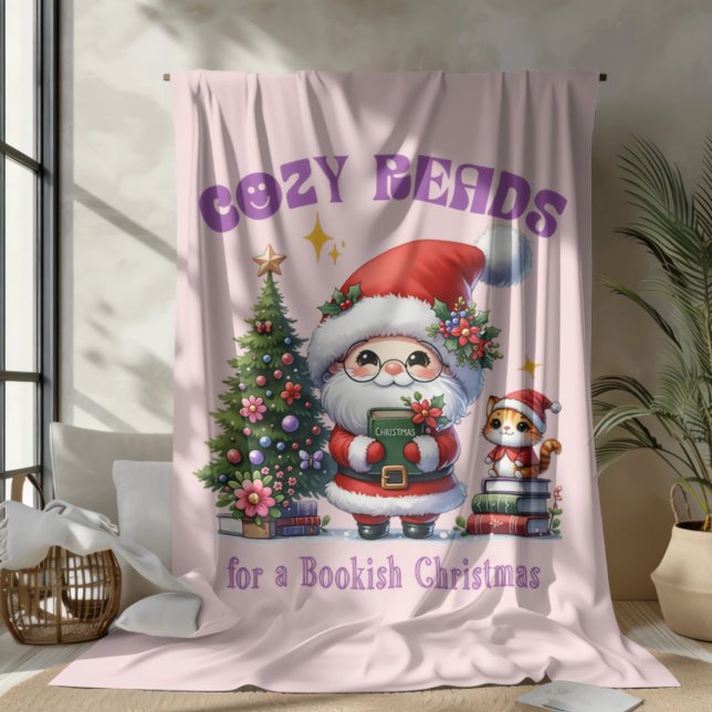 Santa’s Bookish Christmas Cozy Reads Fleecefilt (Skapare uppladdad)