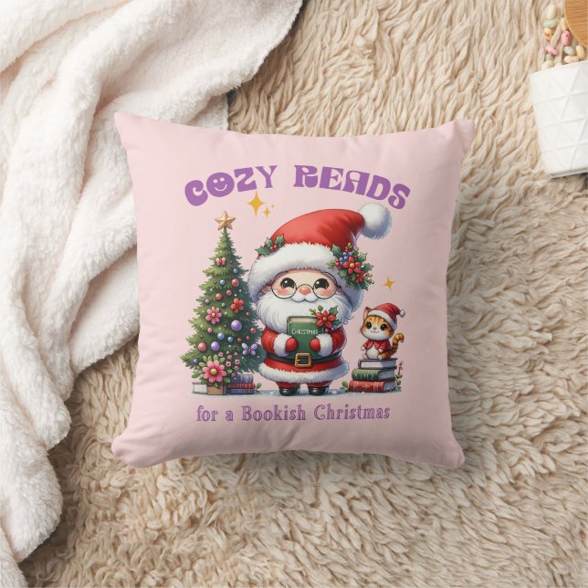 Santa’s Bookish Christmas Cozy Reads Kudde (Filt)