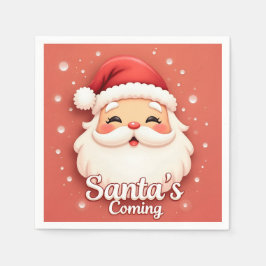 Santa’s Coming Christmas Paper Napkin Pappersservett