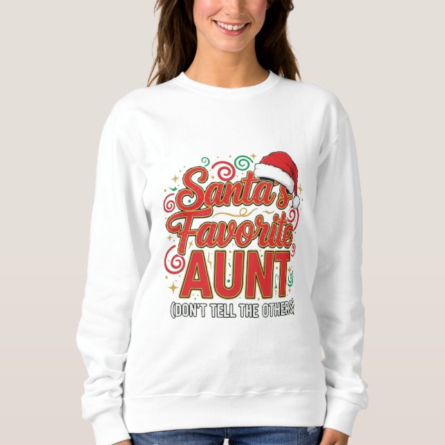 Santa’s Favorite Aunt Christmas Shirt Funny  T Shirt (Framsida)