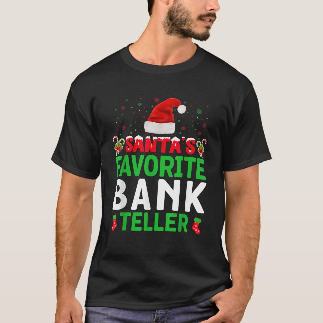 Santa s Favorite Bank Teller jul Matching Co T Shirt (Framsida)
