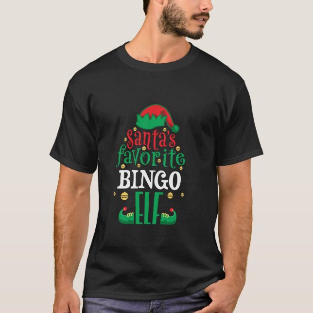 Santa s Favorite Bingo Elf Christmas Family Matchi T Shirt (Framsida)