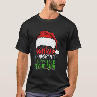 Santa s Favorite Computer Technician Funny Christm T Shirt