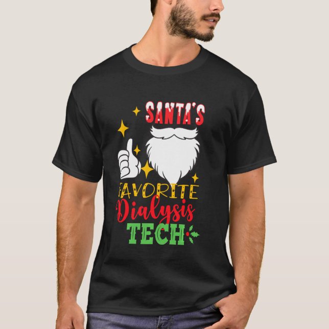 Santa S Favorite Dialysis Tech Funny Christmas Nur T Shirt (Framsida)