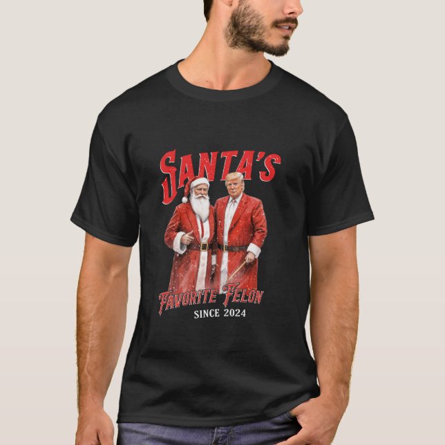 Santa s Favorite Felon sedan 2024 julklapp T Shirt (Framsida)