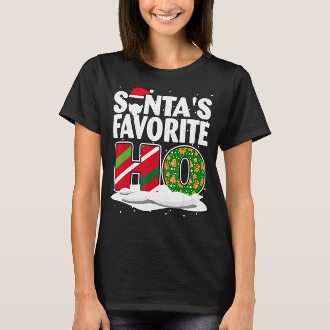 SANTA:S FAVORITE HO Julafton Jultomten 1 T Shirt (Framsida)