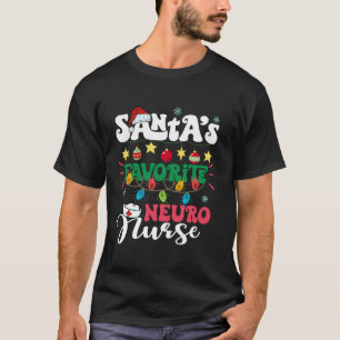 Santa s Favorite Neuro Nurse Santa Hat Julafton Li T Shirt