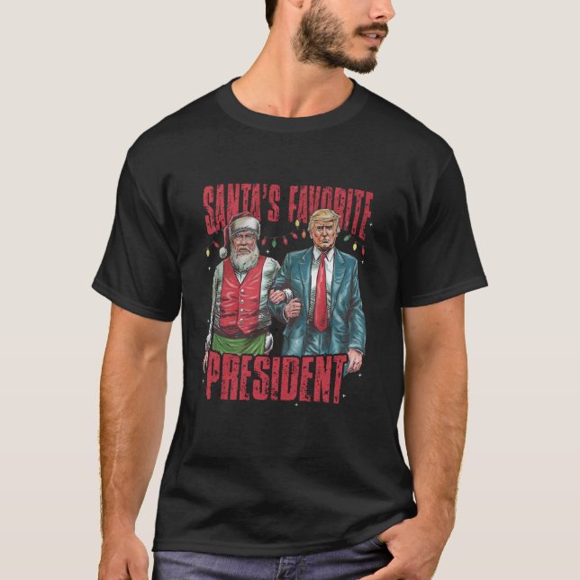 Santa s Favorite President Funny Trump jul L T Shirt (Framsida)