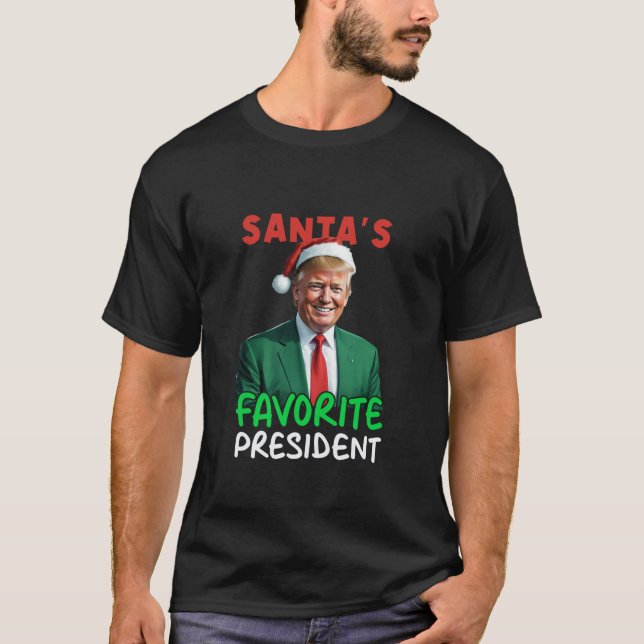 Santa s Favorite President Trump jultomten H T Shirt (Framsida)