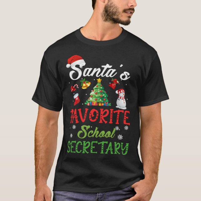 Santa s Favorite Secretary Julgran Santa H T Shirt (Framsida)