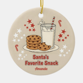 Santa’s Favorite Snack Funny Christmas Julgransprydnad Keramik