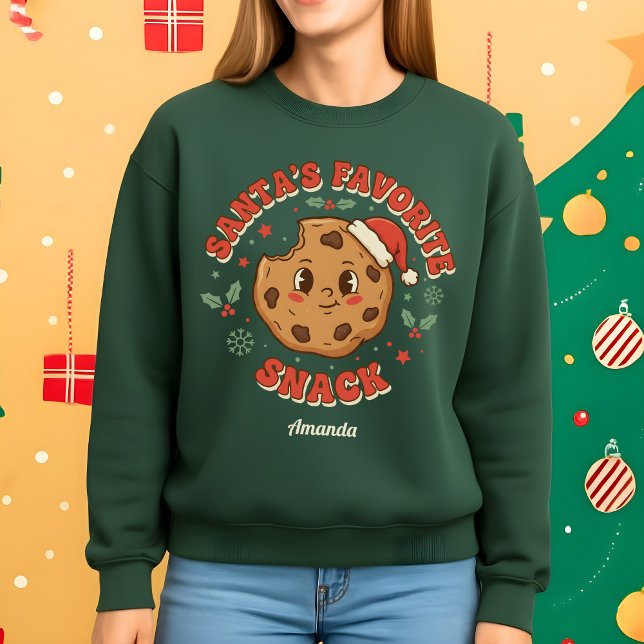 Santa’s Favorite Snack Funny Cookie Christmas T Shirt (Skapare uppladdad)