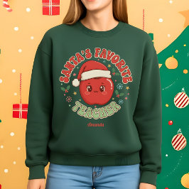 Santa’s Favorite Teacher Funny Christmas T Shirt