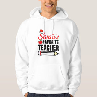 Santa 's Favorite Teacher T Shirt jul T-Shir Hoodie