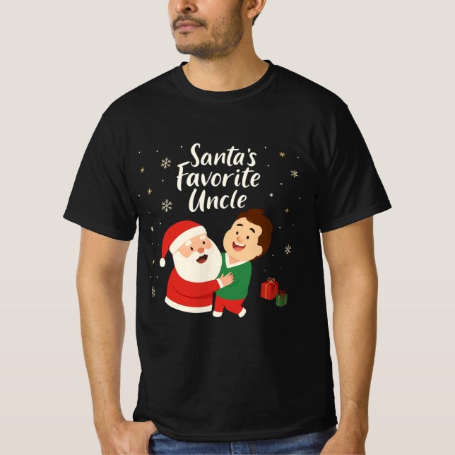 Santa’s Favorite Uncle | Cute Family Christmas Des T Shirt (Framsida)