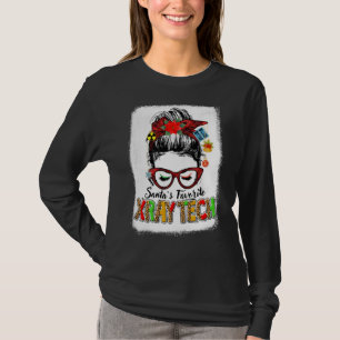 Santa S Favorite Xray Tech Messy Bun Xray Christma T Shirt