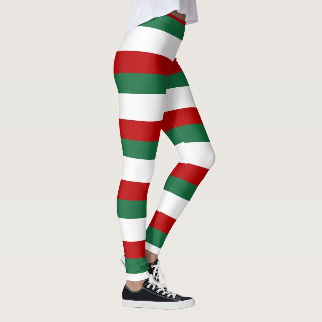 Santa’s Helper Elf • Red, Green & White Christmas Leggings (Höger)