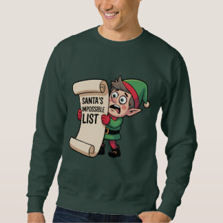 Santa’s Impossible List –Overwhelmed Elf Christmas Lång Ärmad Tröja