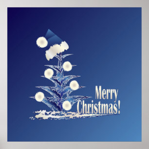 Santa s Julgran Poster