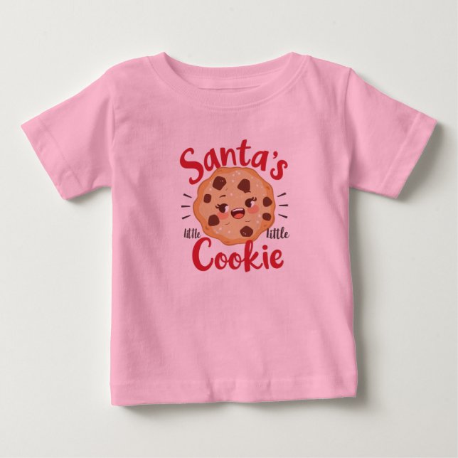 Santa’s Little Cookie Baby Shirt | Cute Christmas  T Shirt (Framsida)