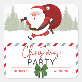 Santa’s Little Cozy Mood  Fyrkantigt Klistermärke