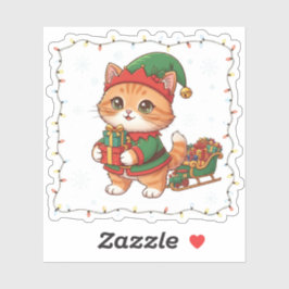 Santa’s Little Helper Cat Elf Costume Christmas Klistermärken