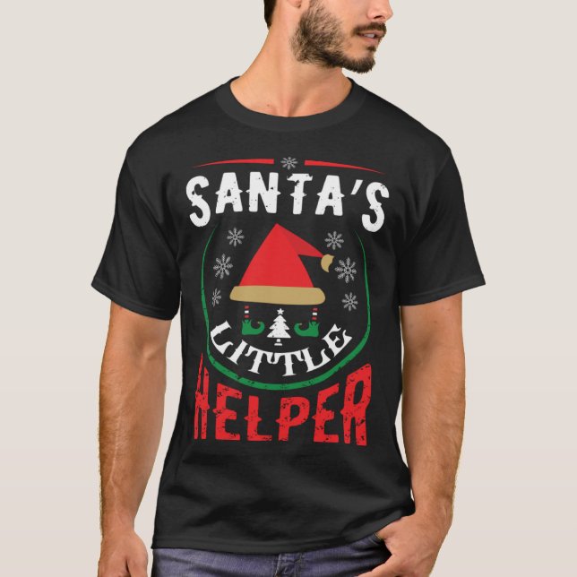 Santa s Little Helper Christmas  For Kids & Toddle T Shirt (Framsida)