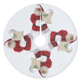 Santa;s Naughty List Träd Skirt Julgransmatta Fleece