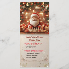Santa’s Next Move – Funny Chess Christmas Menu Car Meny