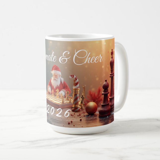Santa’s Next Move – Funny Chess Christmas Mug for  Kaffemugg (Framsida höger)
