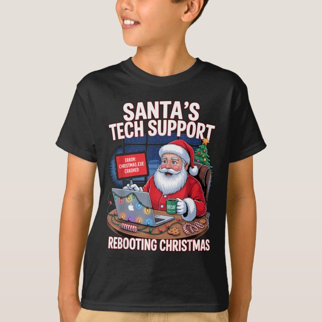 Santa s Rebooting Tech Support Tee (Framsida)