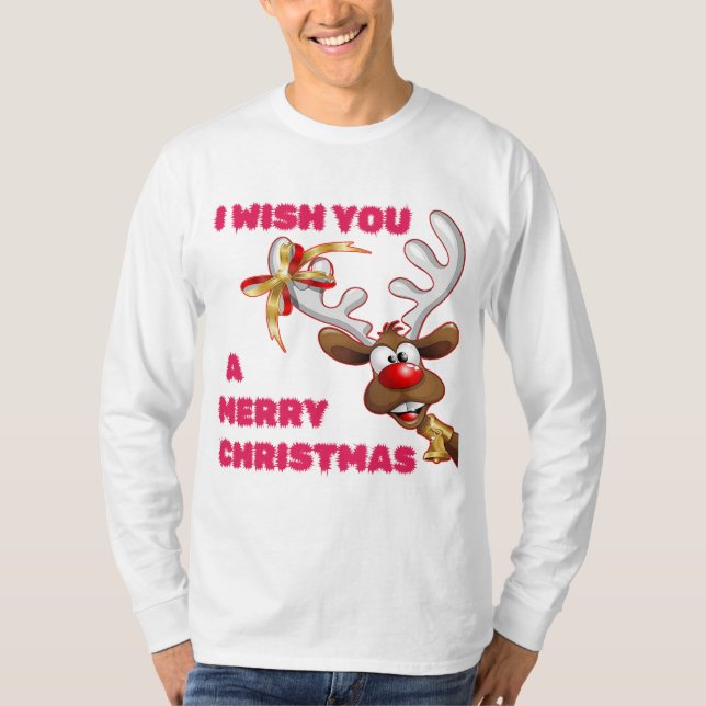 SANTA:S REINDEER ÖNSKEMÅL DIG I GOD JUL T SHIRT (Framsida)