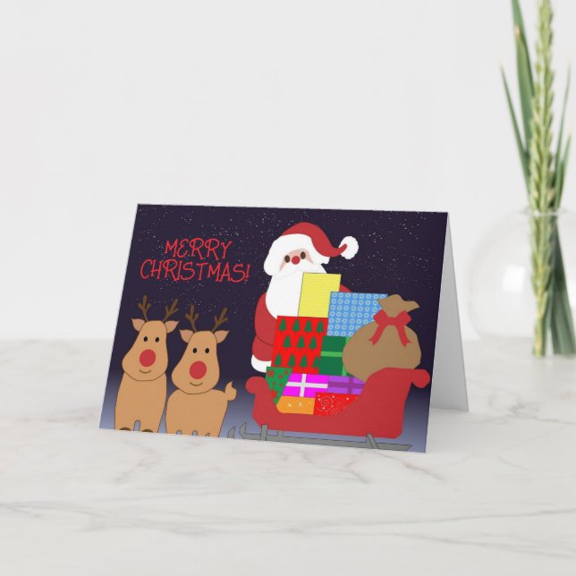SANTA:S SLEIGH BARN CHRISTMAS CARD TACK KORT (Framsida)