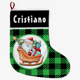 Santa’s Sleigh With Gifts Christmas Stocking Stor Julstrumpa