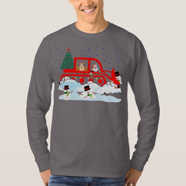 Santa’s Snowman Plow Patrol T Shirt (Framsida)
