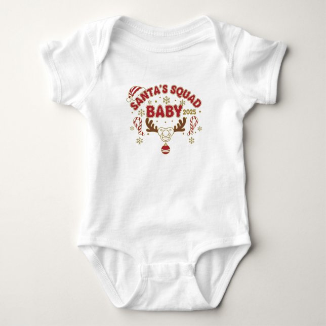Santa’s Squad – Baby 2025 | Cute Christmas Baby T Shirt (Framsida)