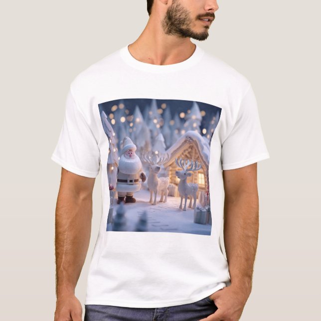 Santa’s White Christmas T Shirt (Framsida)