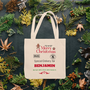 Santa Sack North Pole Delivery God jul Tygkasse