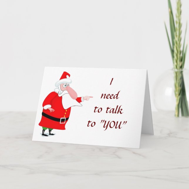 SANTA SÄGER: DU* ÄR PÅ NAUGHTY LIST! HELGKORT (Framsida)