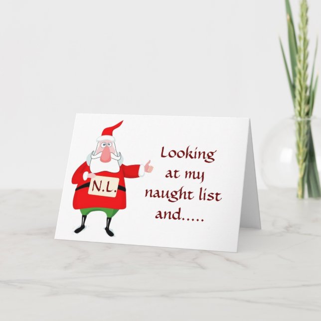 SANTA SÄGER: DU* ÄR PÅ NAUGHTY LIST! HELGKORT (Framsida)