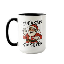 Santa säger sex sju mugg, rolig jul