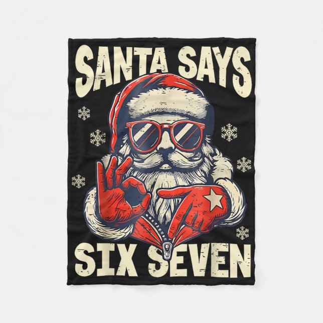 Santa Säger Six Seven 6 7 Gen Z Meme Jul Humor Fleecefilt (Framsidan)