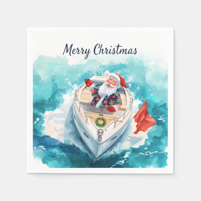 Santa Sailing – Tropical Christmas by the Sea Pappersservett (Framsidan)