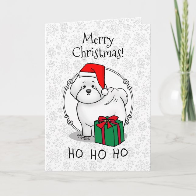 Santa Santa Bichon Frise Hund Cute Kort (Framsida)