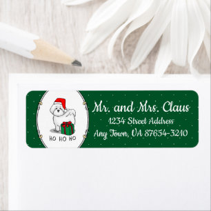 Santa Santa Bichon Frise Hund Cute Returadress Etikett