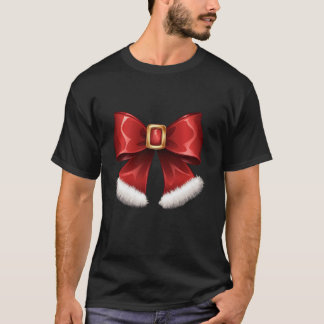 Santa Santa Coquette Bow Cute Julafton T Shirt