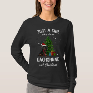 Santa Santa Dachshund Julafton Träd Wiener Hund Lo T Shirt