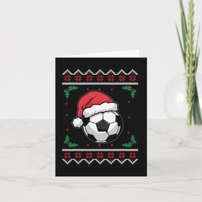 Santa Santa Football Julafton Ugly Soccer Boys Kid Kort (Framsida)