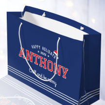 Santa Santa Hat Namn Typography Navy Red Red